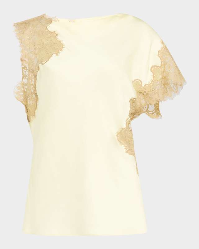 Alessia Satin and Lace Top